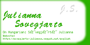 julianna sovegjarto business card